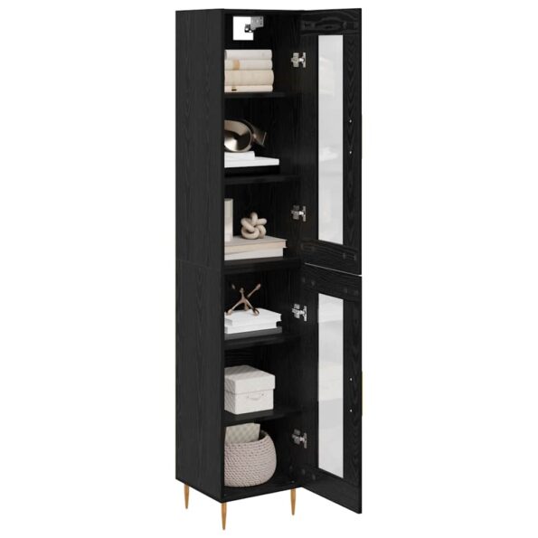 vidaXL Highboard Čierny dub 34,5 x 34 x 180 cm Kompozitné drevo – Obrázok 3