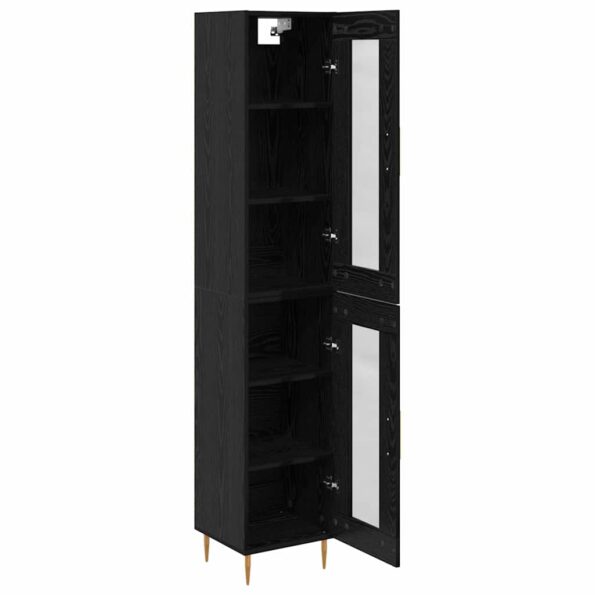 vidaXL Highboard Čierny dub 34,5 x 34 x 180 cm Kompozitné drevo – Obrázok 5