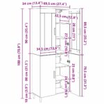 vidaXL Highboard Nástenný 2 pcs Čierny dub Kompozitné drevo – Obrázok 13