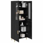 vidaXL Highboard Nástenný 2 pcs Čierny dub Kompozitné drevo – Obrázok 3