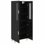 vidaXL Highboard Nástenný 2 pcs Čierny dub Kompozitné drevo – Obrázok 5