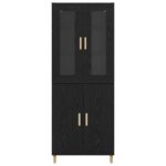 vidaXL Highboard Nástenný 2 pcs Čierny dub Kompozitné drevo – Obrázok 8