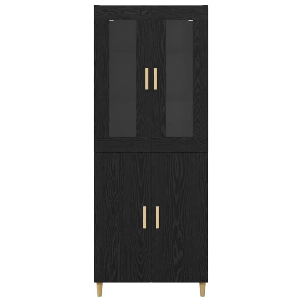 vidaXL Highboard Nástenný 2 pcs Čierny dub Kompozitné drevo – Obrázok 8