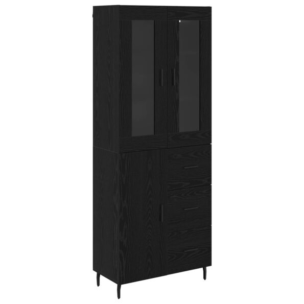 vidaXL Highboard Čierny dub 69,5 x 34 x 180 cm Kompozitné drevo – Obrázok 2