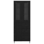 vidaXL Highboard Čierny dub 69,5 x 34 x 180 cm Kompozitné drevo – Obrázok 7