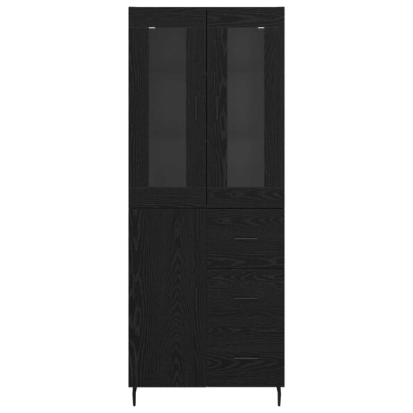 vidaXL Highboard Čierny dub 69,5 x 34 x 180 cm Kompozitné drevo – Obrázok 7