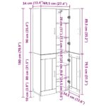 vidaXL Highboard Čierny dub 69,5 x 34 x 180 cm Kompozitné drevo – Obrázok 13