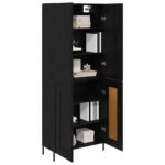 vidaXL Highboard Čierny dub 69,5 x 34 x 180 cm Kompozitné drevo – Obrázok 3
