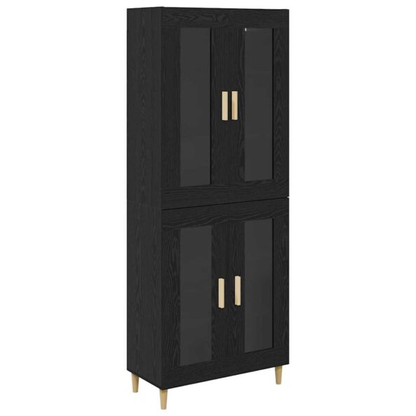 vidaXL Highboard Nástenný 2 pcs Čierny dub Kompozitné drevo – Obrázok 2