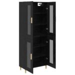 vidaXL Highboard Nástenný 2 pcs Čierny dub Kompozitné drevo – Obrázok 5
