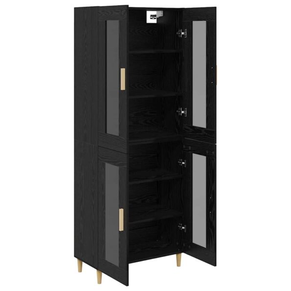 vidaXL Highboard Nástenný 2 pcs Čierny dub Kompozitné drevo – Obrázok 5