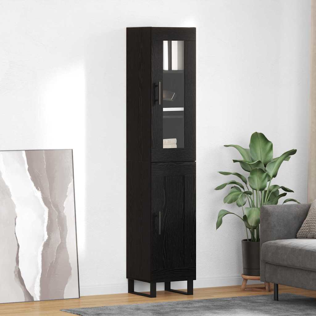 3416208_1.jpg vidaXL Highboard Čierny dub 34,5 x 34 x 180 cm Kompozitné drevo – Obrázok 1