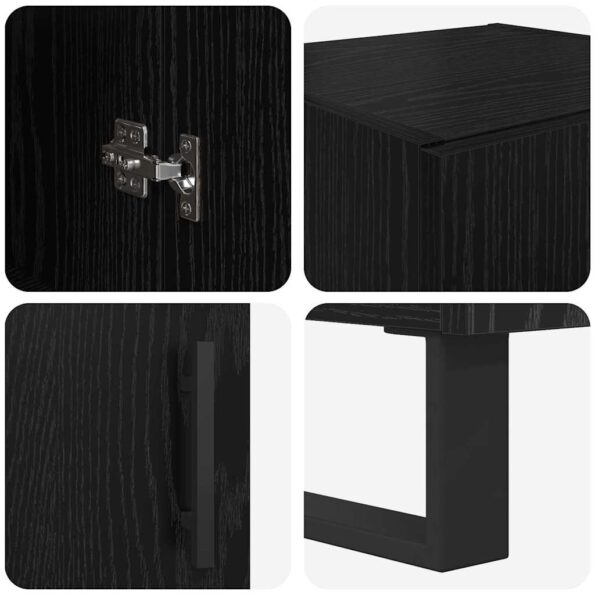 vidaXL Highboard Čierny dub 34,5 x 34 x 180 cm Kompozitné drevo – Obrázok 11
