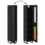 vidaXL Highboard Čierny dub 34,5 x 34 x 180 cm Kompozitné drevo – Obrázok 13