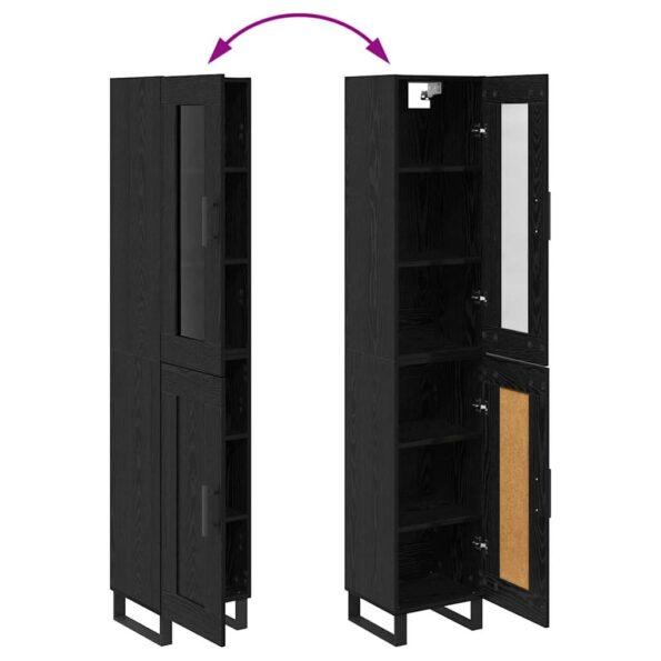 vidaXL Highboard Čierny dub 34,5 x 34 x 180 cm Kompozitné drevo – Obrázok 13