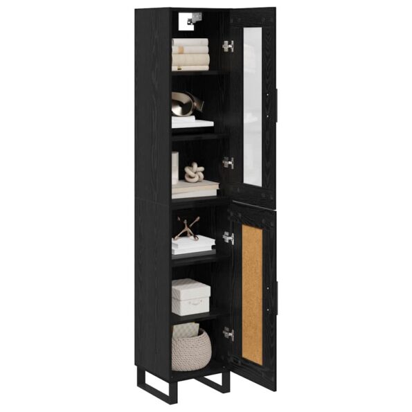 vidaXL Highboard Čierny dub 34,5 x 34 x 180 cm Kompozitné drevo – Obrázok 3