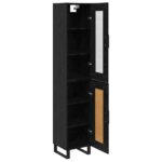 vidaXL Highboard Čierny dub 34,5 x 34 x 180 cm Kompozitné drevo – Obrázok 5