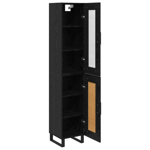 vidaXL Highboard Čierny dub 34,5 x 34 x 180 cm Kompozitné drevo – Obrázok 5