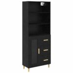 vidaXL Highboard 2 pcs Čierny dub 69,5 x 34 x 180 cm Kompozitné drevo – Obrázok 2