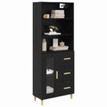 vidaXL Highboard 2 pcs Čierny dub 69,5 x 34 x 180 cm Kompozitné drevo – Obrázok 3