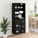 vidaXL Highboard 2 pcs Čierny dub 69,5 x 34 x 180 cm Kompozitné drevo – Obrázok 4