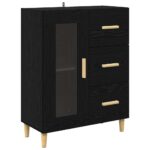 vidaXL Highboard 2 pcs Čierny dub 69,5 x 34 x 180 cm Kompozitné drevo – Obrázok 6