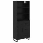 vidaXL Highboard Nástenný 2 pcs Čierny dub Kompozitné drevo – Obrázok 2