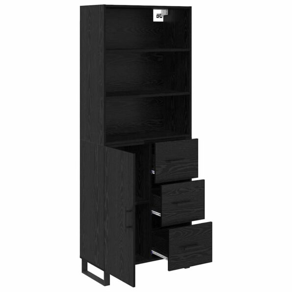 vidaXL Highboard Nástenný 2 pcs Čierny dub Kompozitné drevo – Obrázok 5