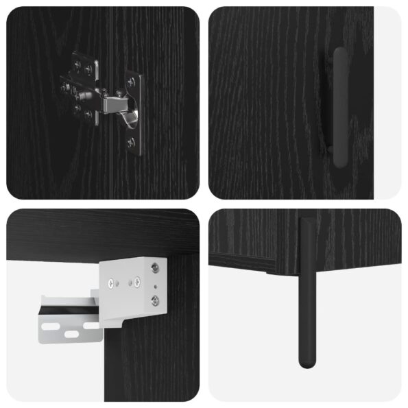 vidaXL Highboard Čierny dub 69,5 x 34 x 180 cm Kompozitné drevo – Obrázok 11