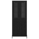 vidaXL Highboard Čierny dub 69,5 x 34 x 180 cm Kompozitné drevo – Obrázok 8