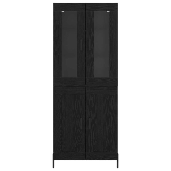 vidaXL Highboard Čierny dub 69,5 x 34 x 180 cm Kompozitné drevo – Obrázok 8