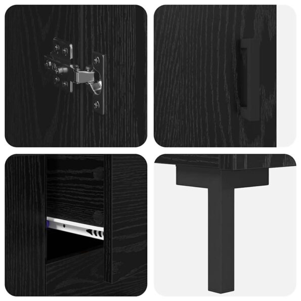 vidaXL Highboard so zásuvkou 2 pcs Čierny dub Kompozitné drevo – Obrázok 11