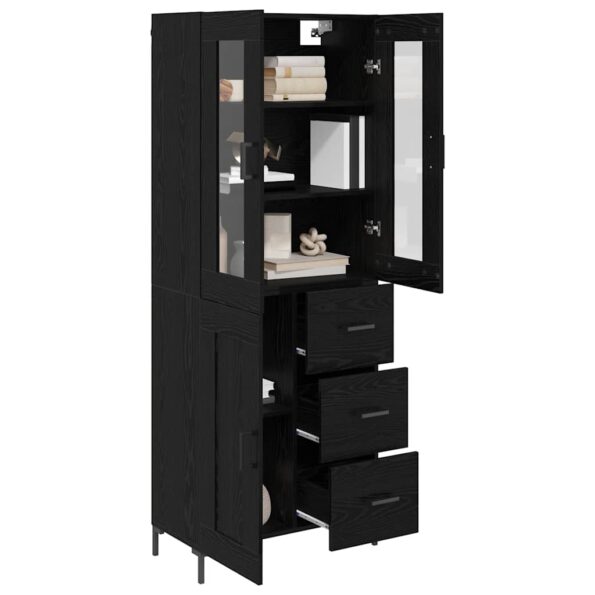 vidaXL Highboard so zásuvkou 2 pcs Čierny dub Kompozitné drevo – Obrázok 3