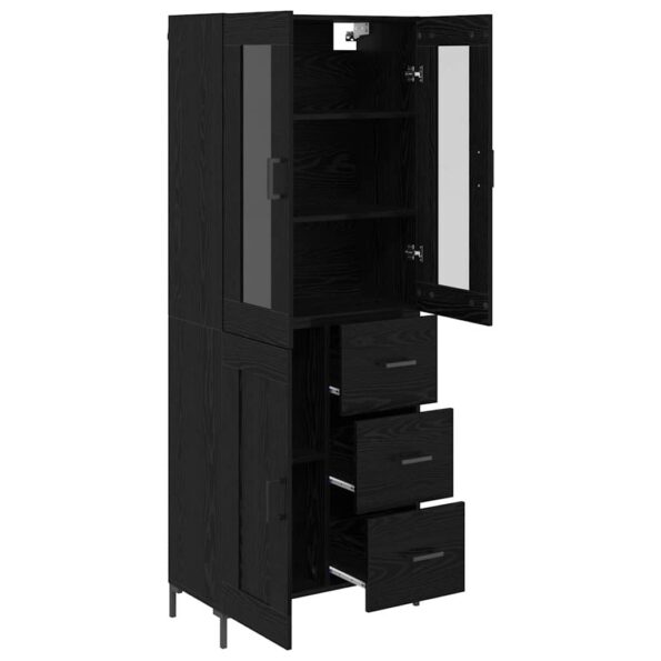 vidaXL Highboard so zásuvkou 2 pcs Čierny dub Kompozitné drevo – Obrázok 5