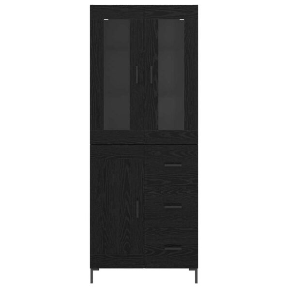 vidaXL Highboard so zásuvkou 2 pcs Čierny dub Kompozitné drevo – Obrázok 8