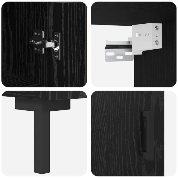 vidaXL Highboard Nástenný 2 pcs Čierny dub Kompozitné drevo – Obrázok 11