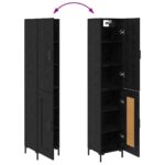 vidaXL Highboard Nástenný 2 pcs Čierny dub Kompozitné drevo – Obrázok 12