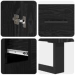 vidaXL Highboard 2 pcs Čierny dub Drevovláknitá doska a sklo – Obrázok 11