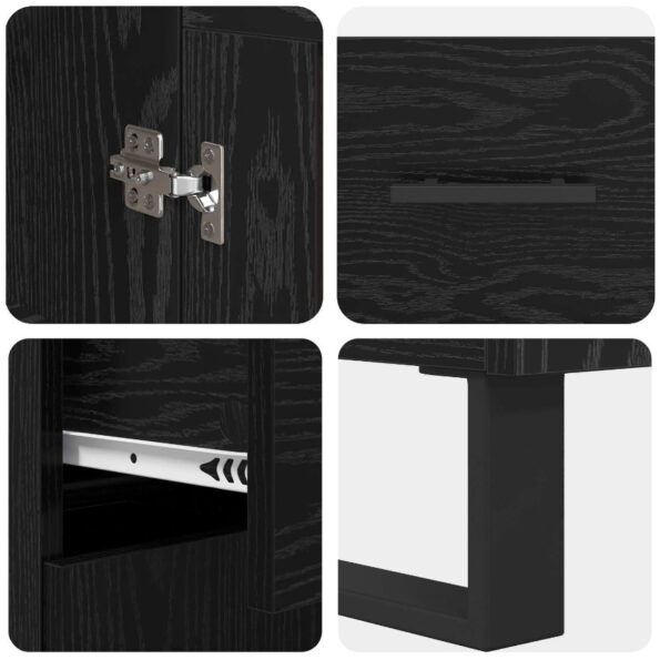 vidaXL Highboard 2 pcs Čierny dub Drevovláknitá doska a sklo – Obrázok 11