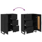 vidaXL Highboard 2 pcs Čierny dub Drevovláknitá doska a sklo – Obrázok 13