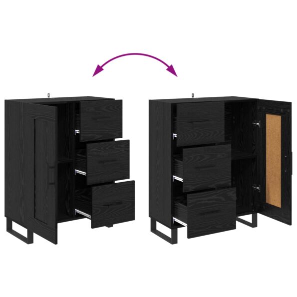 vidaXL Highboard 2 pcs Čierny dub Drevovláknitá doska a sklo – Obrázok 13
