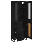 vidaXL Highboard 2 pcs Čierny dub Drevovláknitá doska a sklo – Obrázok 5