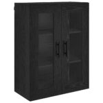 vidaXL Highboard 2 pcs Čierny dub Drevovláknitá doska a sklo – Obrázok 7