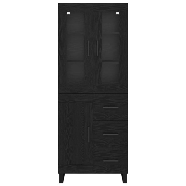 vidaXL Highboard 2 pcs Čierny dub Drevovláknitá doska a sklo – Obrázok 8