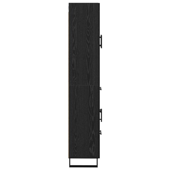 vidaXL Highboard 2 pcs Čierny dub Drevovláknitá doska a sklo – Obrázok 9