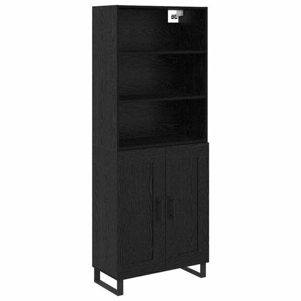vidaXL Highboard Nástenný 2 pcs Čierny dub Kompozitné drevo – Obrázok 2
