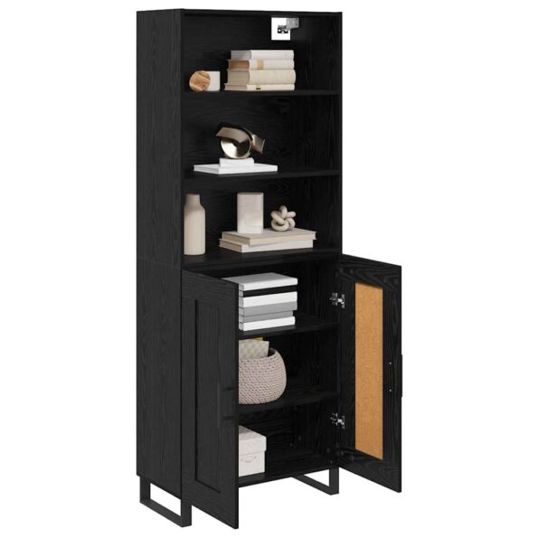 vidaXL Highboard Nástenný 2 pcs Čierny dub Kompozitné drevo – Obrázok 3