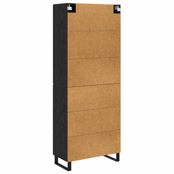 vidaXL Highboard 2 pcs Čierny dub Drevovláknitá doska a sklo – Obrázok 10