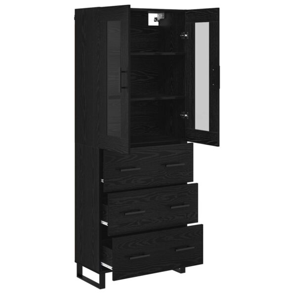 vidaXL Highboard 2 pcs Čierny dub Drevovláknitá doska a sklo – Obrázok 5