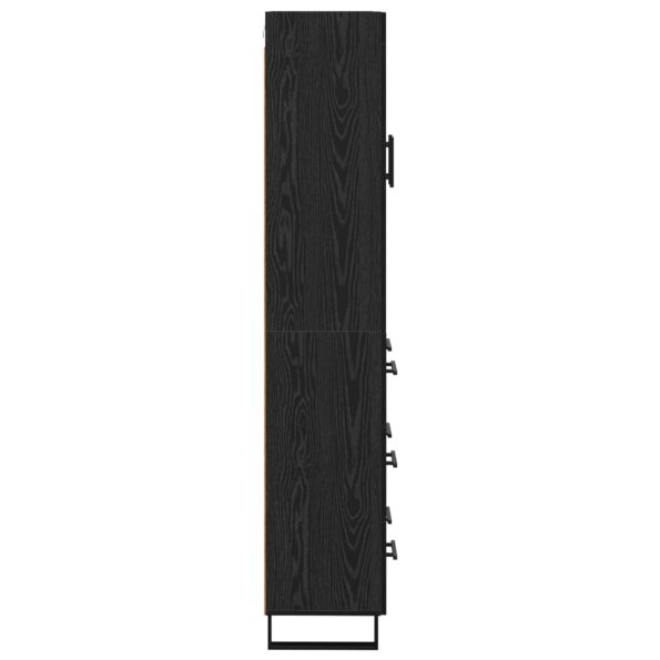 vidaXL Highboard 2 pcs Čierny dub Drevovláknitá doska a sklo – Obrázok 9